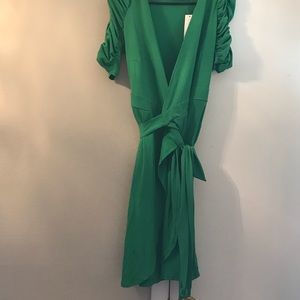Knit Wrap Dress Emerald Dress